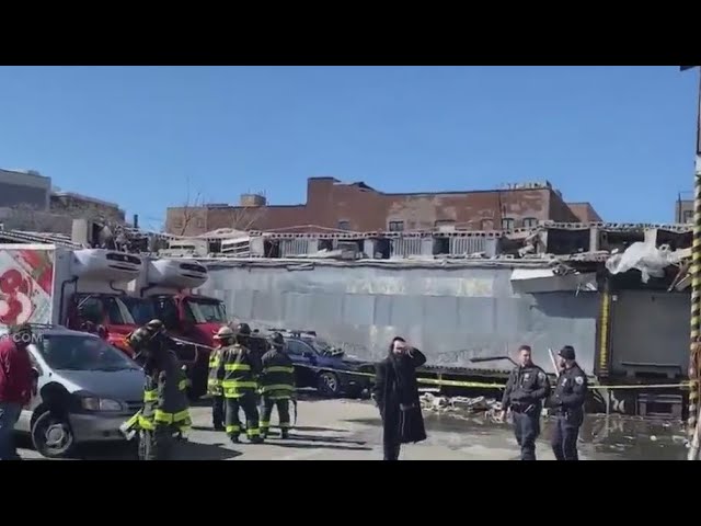 Part Of Brooklyn Building Collapses Into Parking Lot
