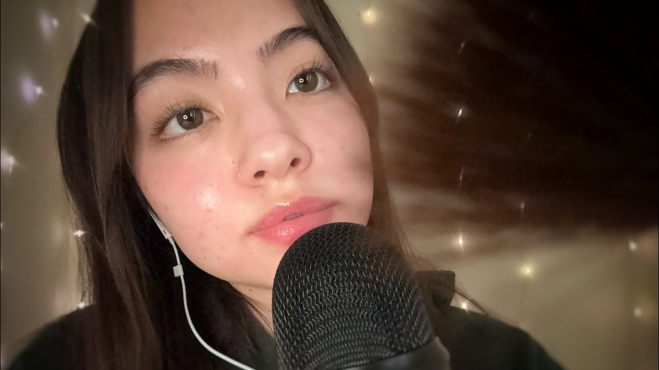 ASMR ~ Inaudible Whispering + Mic Brushing  