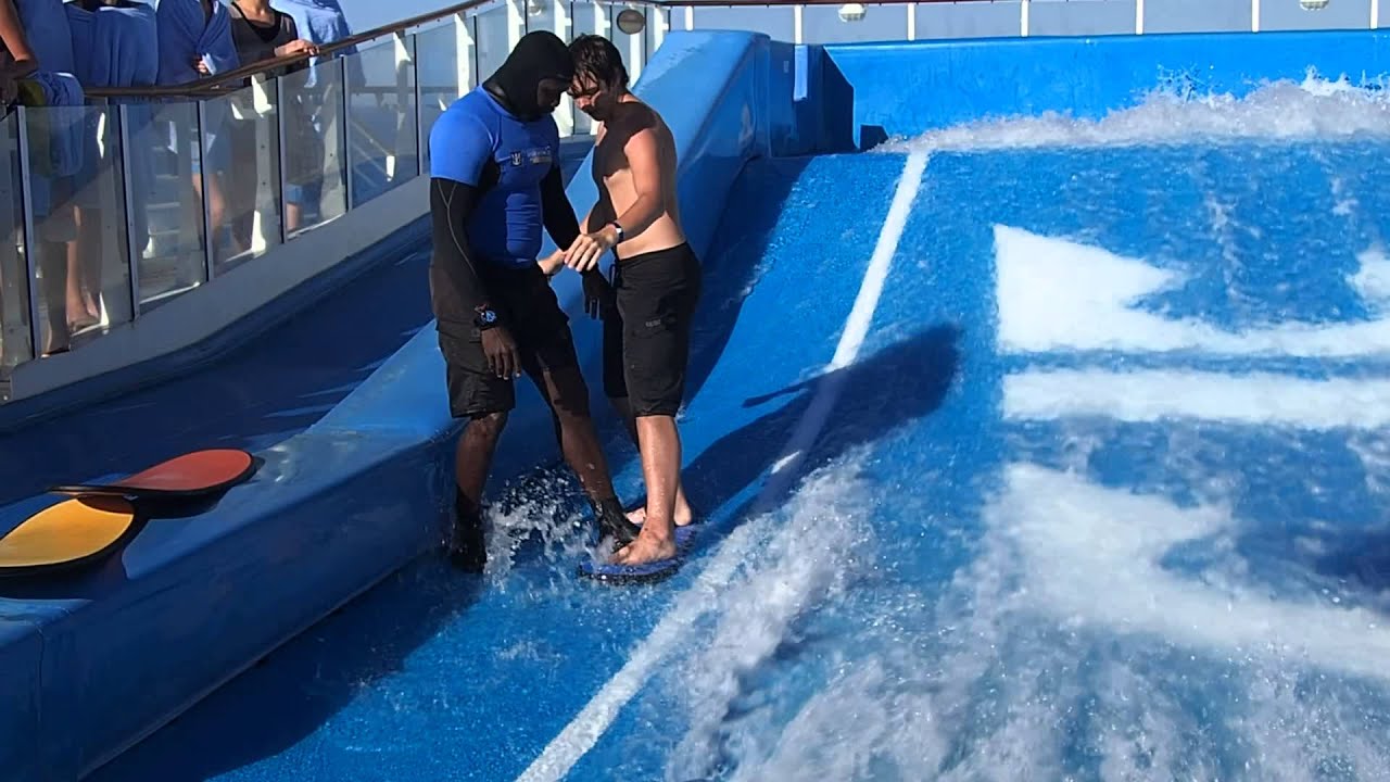 Flowrider on Allure of the Seas - lesson time! - YouTube