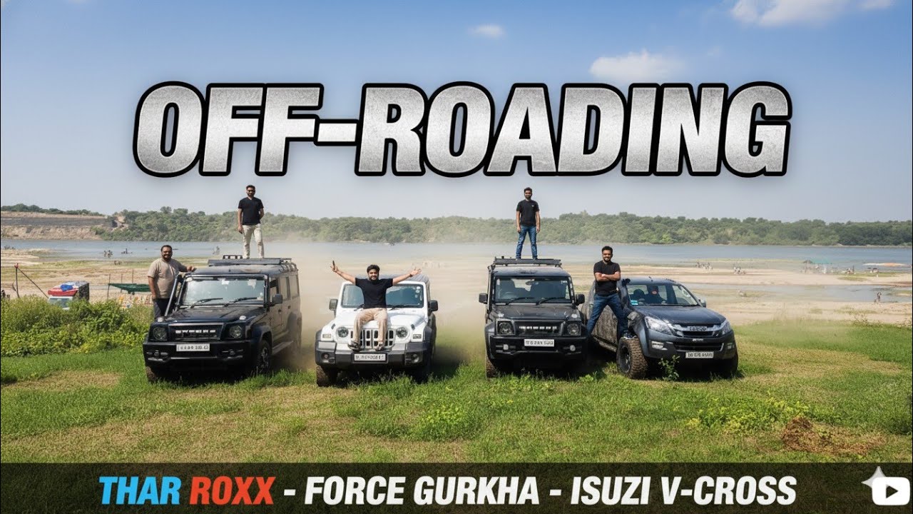 Thar Roxx vs Force Force Gurkha 5 Door 🔥 | Off-Roading Fun- Thar Roxx Force Gurkha Isuzu Vcross 