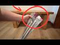 Stick a Walmart Tension Rod Under a Bench (this is GENIUS!)
