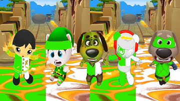 TAG WITH RYAN VS TALKING TOM GOLD RUN MIX CHARACTERS GREEN WHITE LAVA FALLS DOWN VS COMBO PANDA