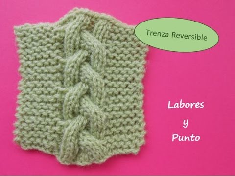 tejer una trenza triple, reversible en dos agujas - YouTube