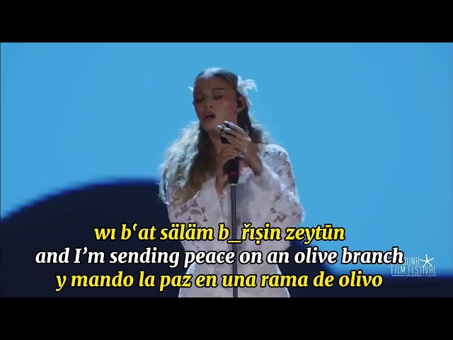 Elyanna - Olive Branch - زيتون غصن español English Arabic-transliteration lyrics Palestine class=