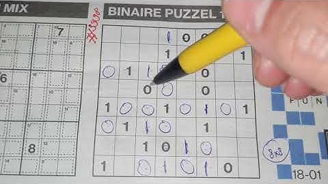 Tuesday. Bonus Extra edition. (#3998) Binary01 Sudoku puzzle.  01-18-2022 Extra part 3 of 5