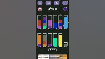 #level31 Water Colour Sort Puzzle game #viral #video #gaming #shorts 🔥#tricks
