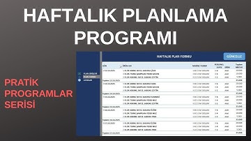 Excel Haftalık Plan Programı – Güncellenebilir & Kolay Kullanım