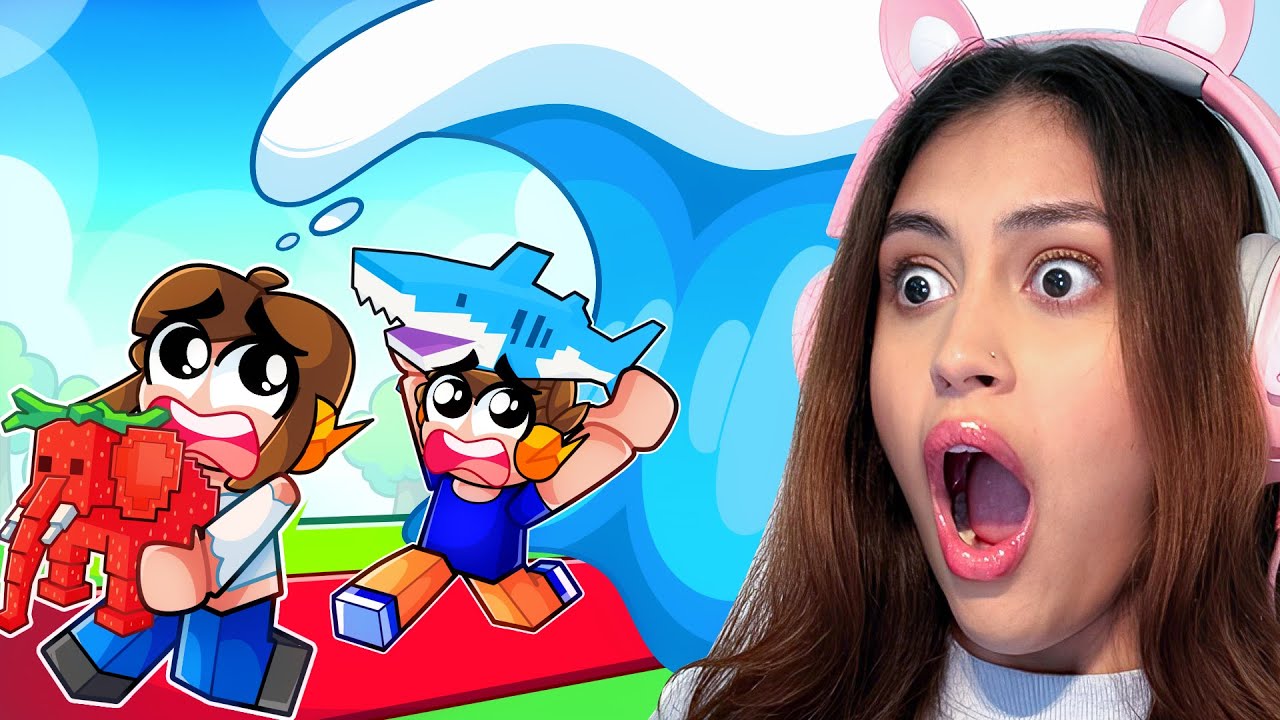 ESCAPEI DO TSUNAMI E ROUBEI OS BRAINROT NO ROBLOX!