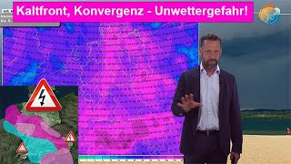 Wieder Kaltfront, Konvergenz, Gewitter- & Unwettergefahr! Wetter- & Regenvorhersage 21.-29.05.2024.