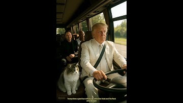 Trump Drives a Giant Bus with Cat, Elon & The Rock 🚌🐱