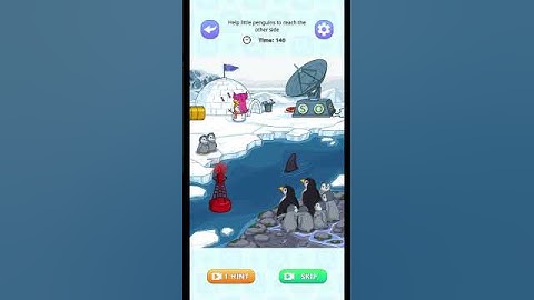 Annoying Brain Puzzle - Level 12 - Help Little Penguins to reach the other side.