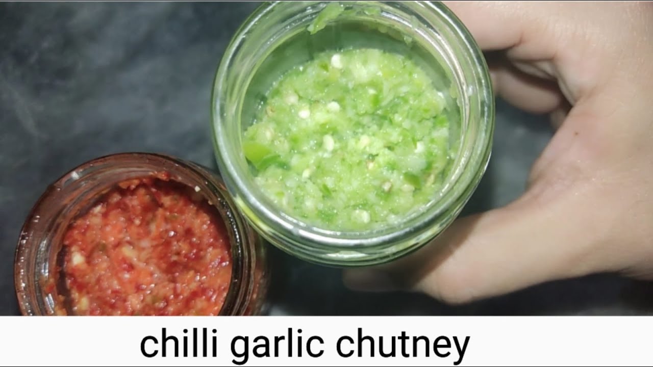 Red chili Garlic chutney Green chili Paste Recipe Easy and Quick