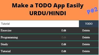 TODO APP Javascript For Beginners | Tutorial | Part 2