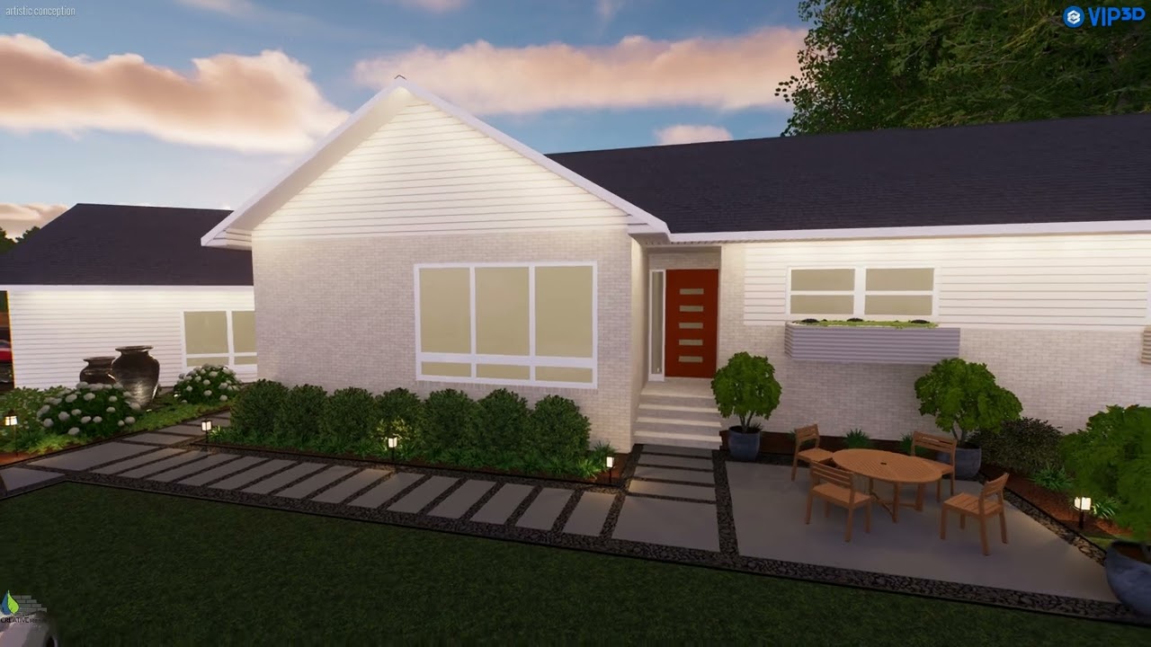 Design with Curb Appeal, Mancave Garage addition, custom pergola and backyard.