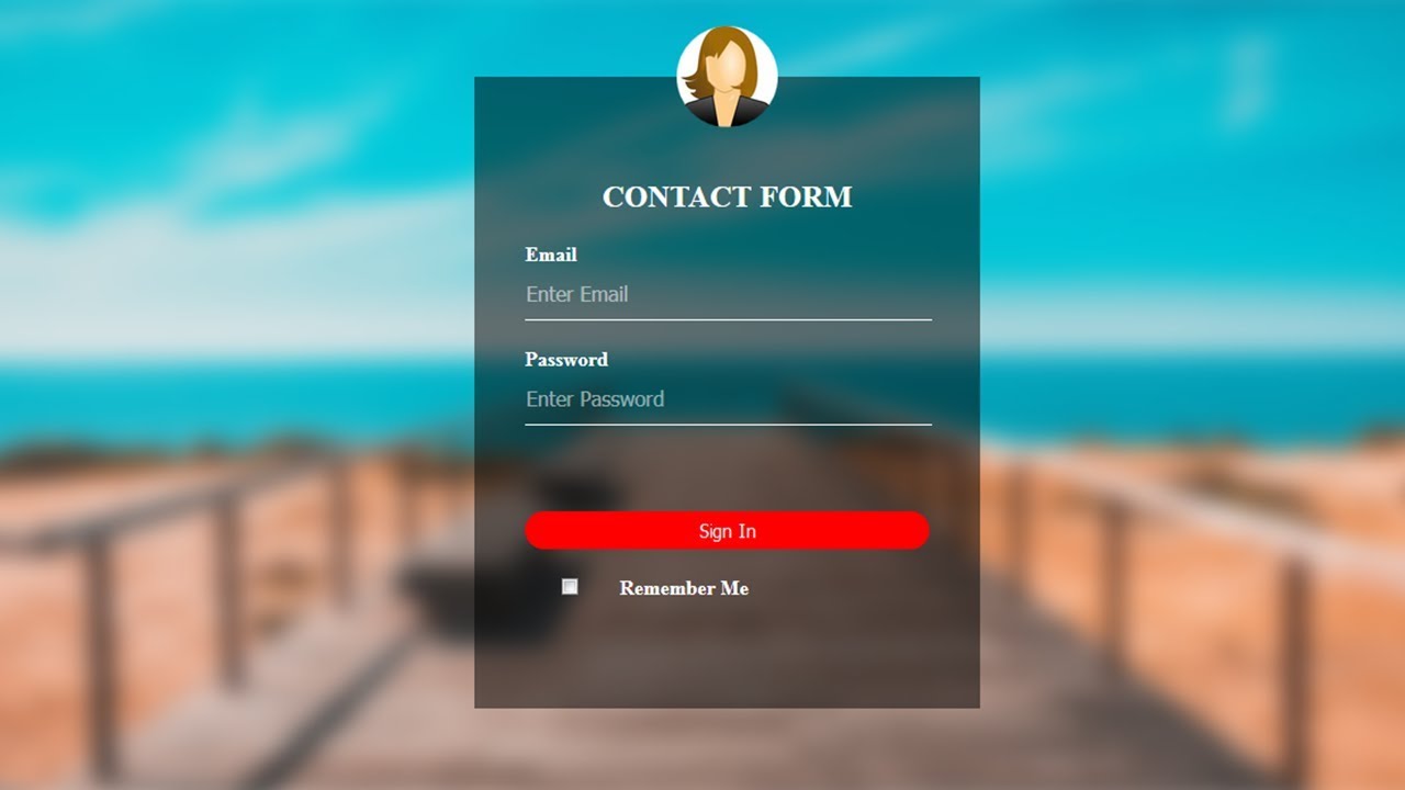 Transparent HTML Login Form with Blur Background - YouTube