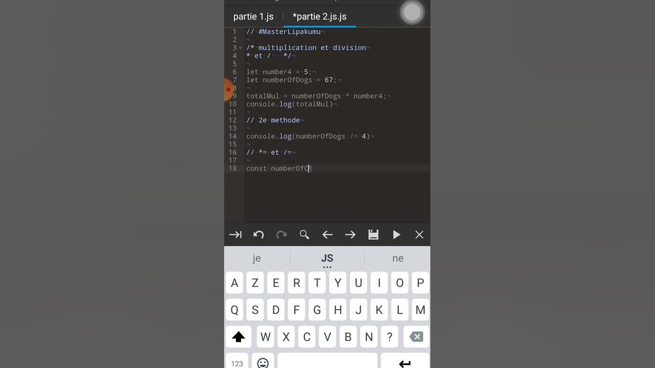 partie 5 division en JavaScript #MasterLipakumu - YouTube