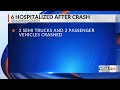 Six people hospitalized after crash on I-72 in Sangamon County