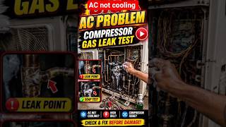 AC Not Cooling | Compressor Gas Leak Test & Checking Method.