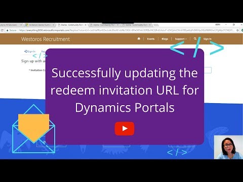 How to update the redeem invitation URL in the Send Invitation workflow in Dynamics Portals