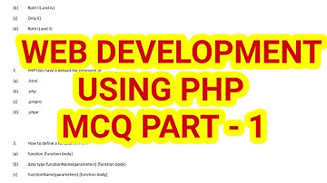 Web development using PHP MCQ questions part 1