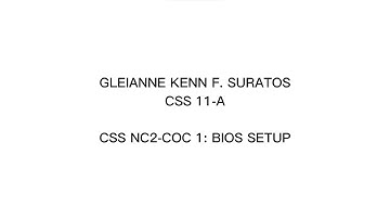 CSS NC2-COC 1: Part 2: BIOS SETUP
