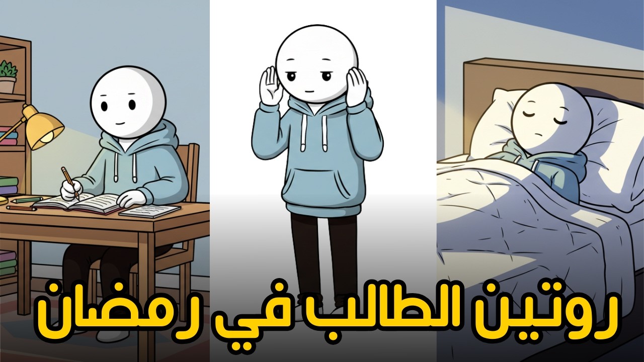 روتين الطالب في رمضان ( تنظيم مذاكرة + عبادة  + نوم... ) من السحور الى الافطار