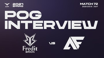 POG Interview | BRO vs. AF 03.13 | 2021 LCK Spring Split