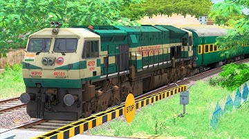 Train High Speed Crossing in Railway Gate | BUMPY RAILROAD | Train Simulator | Railwork | NTG GAMING