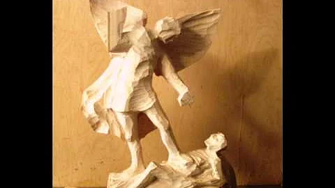 Saint Michael Statue by Krzysztof liwka Polish woo...