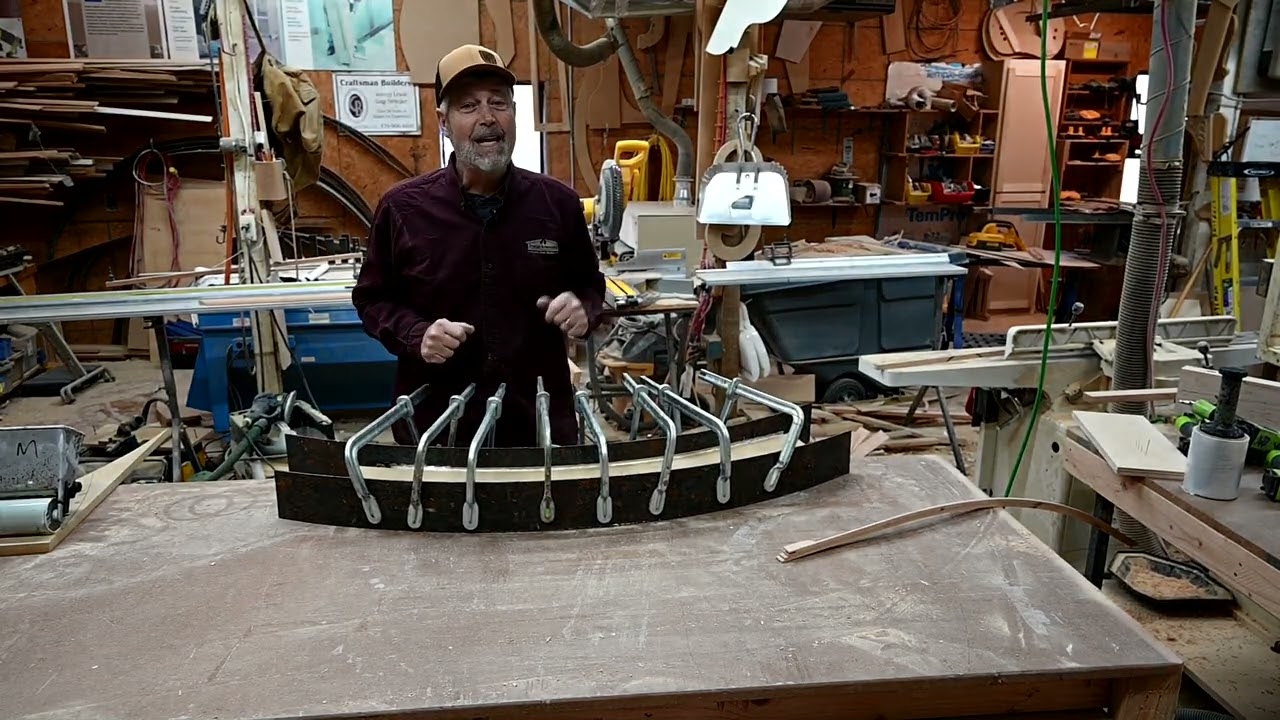 Making curved trim for a large door