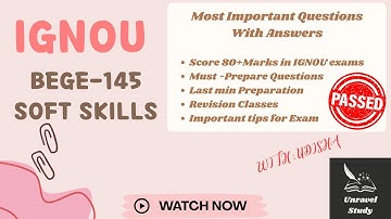 IGNOU BEGE-145 Important Questions+Answer (Part-1) Explained  @UnravelStudy