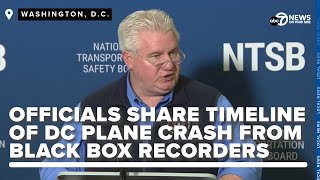 NTSB officials share the latest details in the DC plane crash investigation and recovery efforts