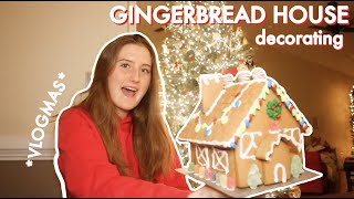 decorate a GINGERBREAD HOUSE with me | VLOGMAS DAY 13