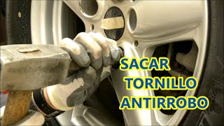 Como sacar extraer   TORNILLO, PERNO ANTIRROBO rueda disco sin llave especial