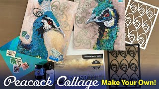 Make Your Own Peacock Collage Kits–Tutorial Tidbits
