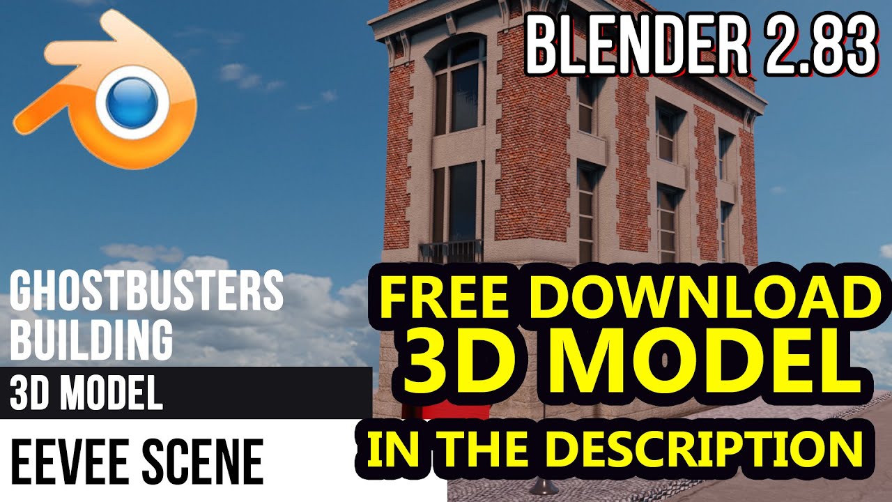 Blender 3D Ghostbusters Building 1984 [free 3D Model Download]