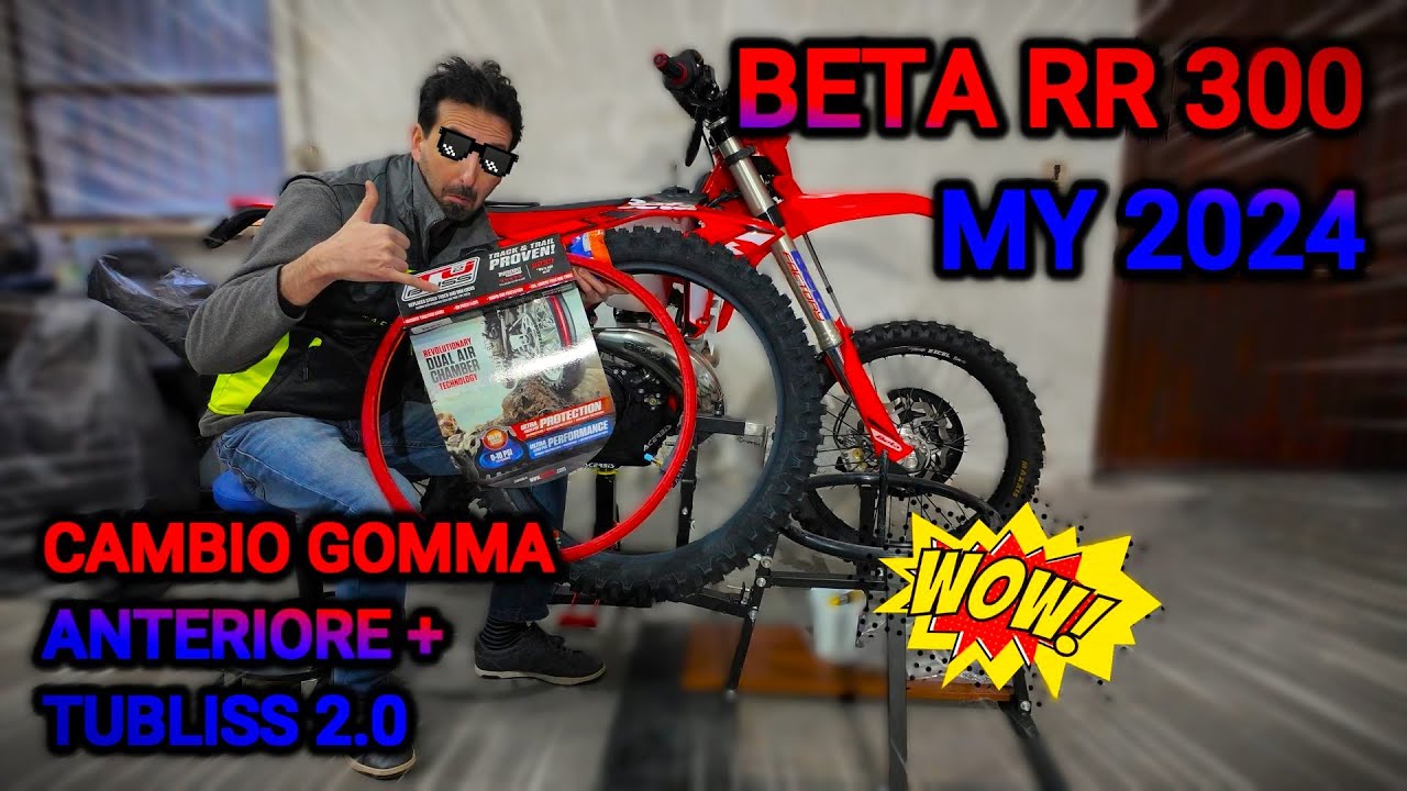 BETA RR 300 2024 - TUTORIAL CAMBIO GOMMA ANTERIORE E  MONTAGGIO TUBLISS 2.0 - DIY - 4K - 🇮🇹