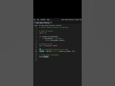 Uppercase to Lowercase Conversion in Python using RegEx | #shortvideo # ...