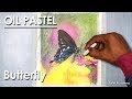 Oil Pastel Butterfly Scenery Drawing
