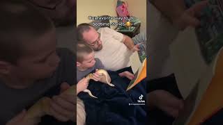 Sweet moment between father, son, and SNAKE #ballpython #snake #animals #pets #sweetmoments #shorts