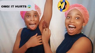 DIY _ Letting My Twin Sister Wax Me ★ SO HILARIOUS ★