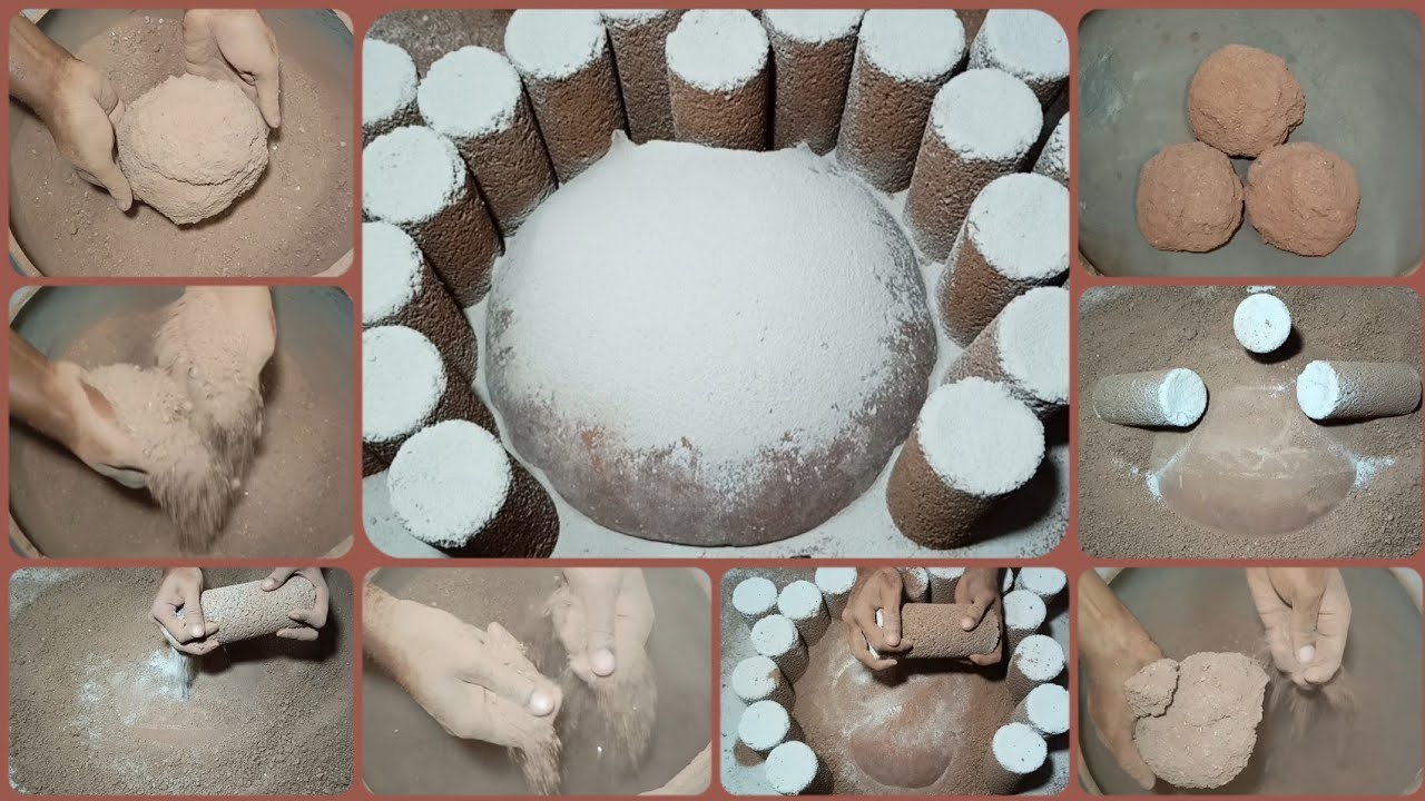 8K Celebration🥳🎊Video 4/6 || New Texture Stoney Red❤️Sand  Crumbling in & on Clay Pot ASMR #1238