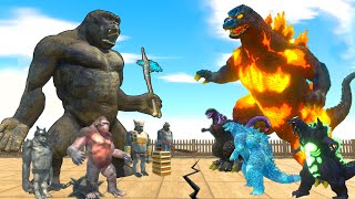 War on Ship | Dinosaurs vs Mutant Primates, Godzilla vs King Kong - Animal Revolt Battle Simulator