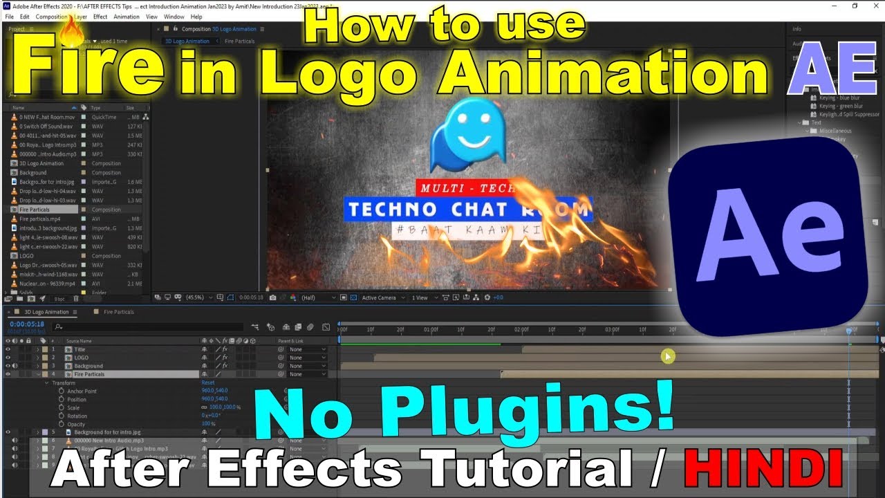 Fire Logo Animation in After Effects | After Effects Tutorial | No ...