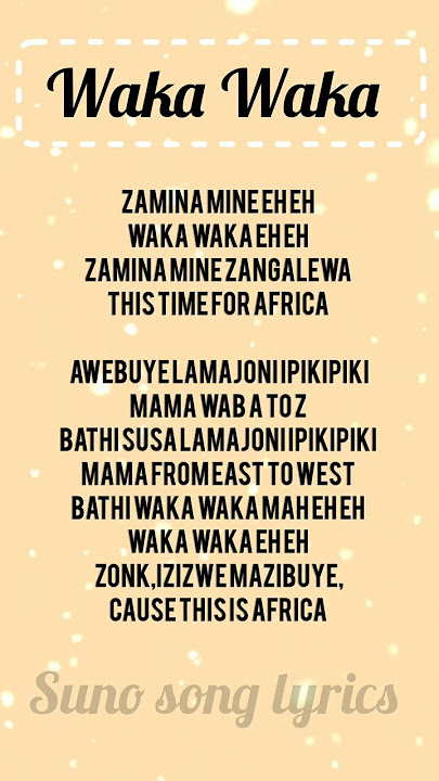 Shakira song lyrics Waka Waka song #shakira #wakawaka #wakawakasong #fifaworldcup2010 #wakawakawaka