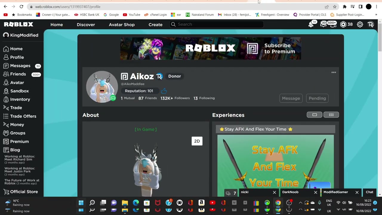 My friends list YouTube