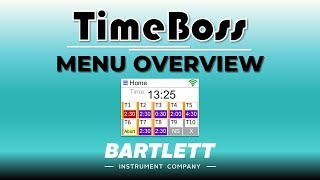 Bartlett TimeBoss | Menu Overview