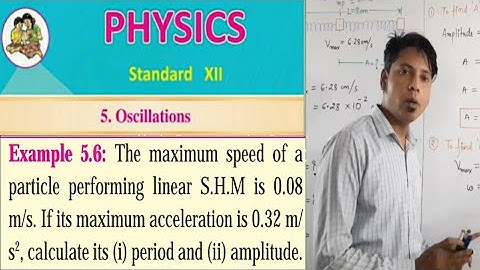 12 physics I Oscillation I Solved Example 5.6 / The maximum speed of a particle performing SHM is