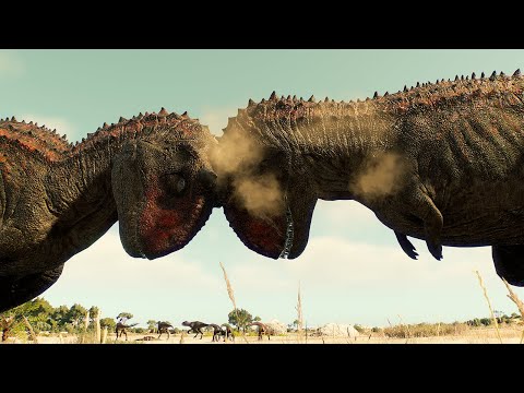 ALL LARGE & MEDIUM DINOSAURS EPIC BATTLE ROYALE IN JURASSIC WORLD EVOLUTION 2