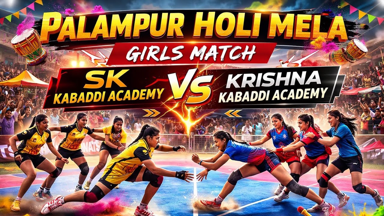 SK KABADDI ACADEMY KANGRA VS KRISHNA KABADDI ACADEMY BILASPUR girls kabaddi match Palampur holi mela